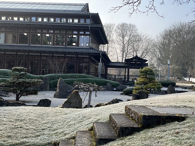 Rauhreif am Morgen auch weiterhin im Japanischen Garten in Bad Langensalza (Foto: oas) Rauhreif am Morgen auch weiterhin im Japanischen Garten in Bad Langensalza (Foto: oas)