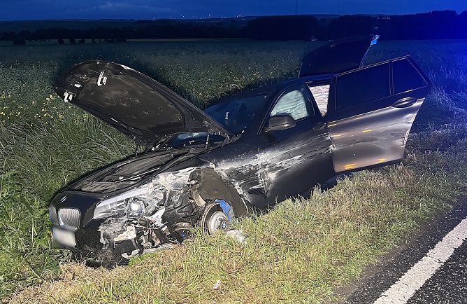 Unfall auf der B249 gestern Abend (Foto: S.Dietzel)