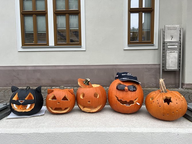 So kreativ waren die Teilnehmer im vergangenen Jahr beim Sondersh&auml;user K&uuml;rbisschnitzwettbewerb (Foto: Janine Skara)