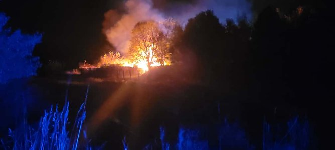 Brennende Laube in Artern (Foto: LPI) Brennende Laube in Artern (Foto: LPI)