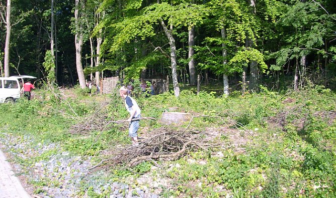 Holzsammeln f&uuml;r Lagerfeuer (Foto: Karl-Heinz Herrmann)