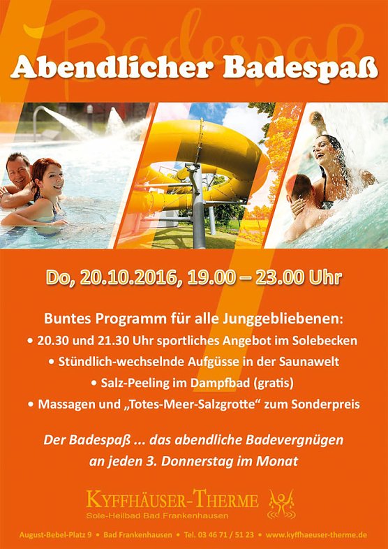 Bild:  Der abendliche Badespa&szlig; in der Kyffh&auml;user-Therme