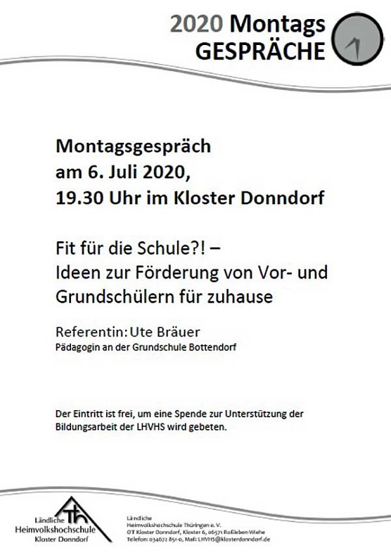 Bild: Montagsgespr&auml;ch im Kloster Donndorf