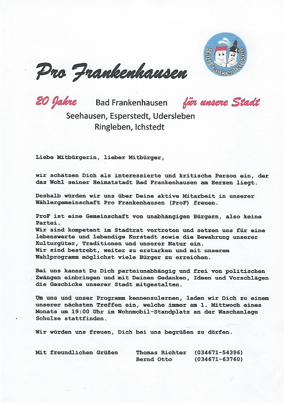 Bild: Pro Frankenhausen trifft sich
