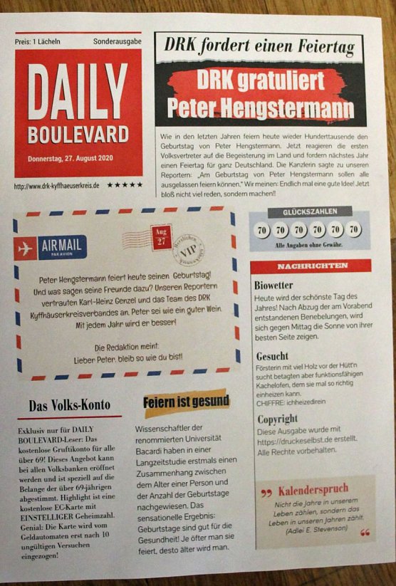 Bild: Happy Birthday Pr&auml;sident