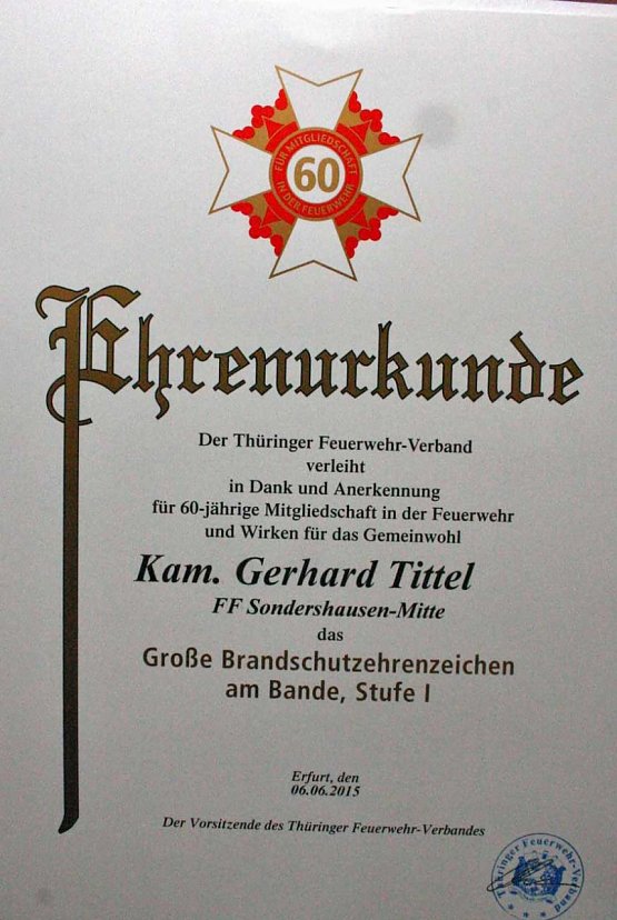 Bild: Ehrung f&uuml;r 60 Jahre
