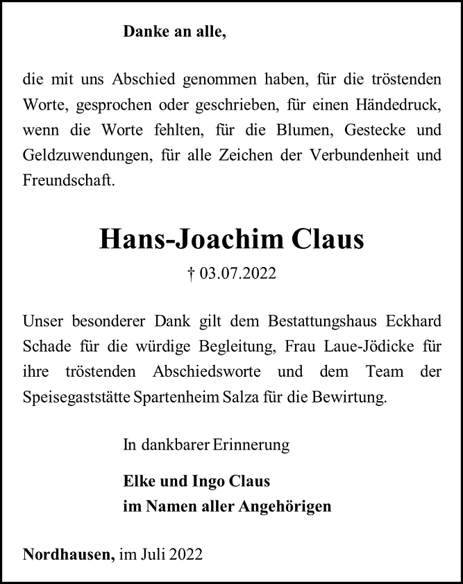 Danksagung (Foto: Schade)