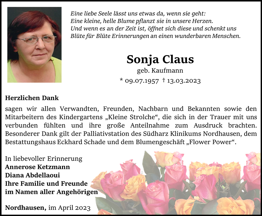 Danksagung (Foto: Schade)