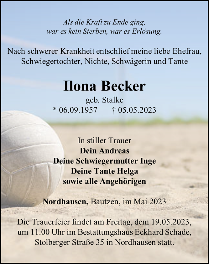 Traueranzeige (Foto: Schade)