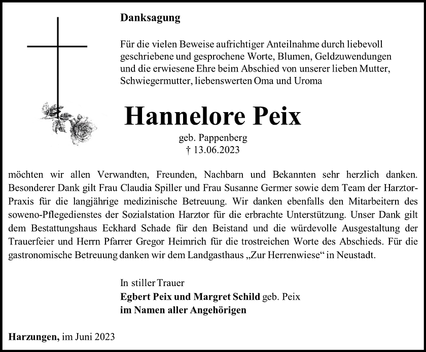 Danksagung (Foto: Schade)