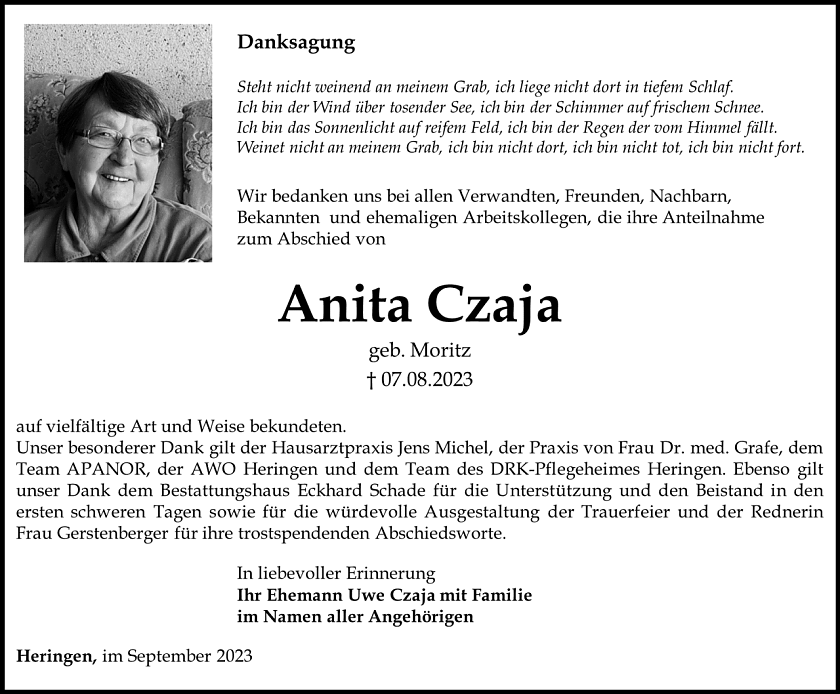 Danksagung (Foto: Schade)