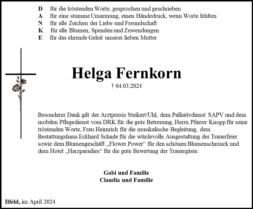 Danksagung (Foto: Schade)