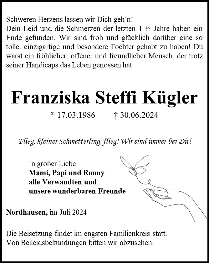 Traueranzeige (Foto: Schade)