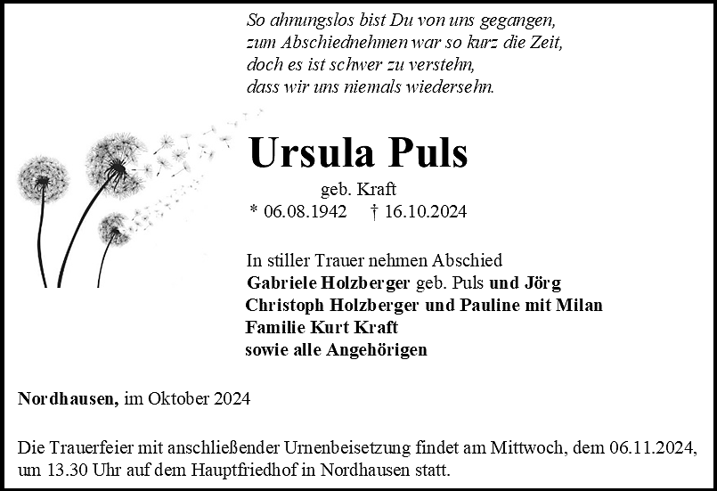 Traueranzeige (Foto: Bestattungshaus Eckhard Schade)