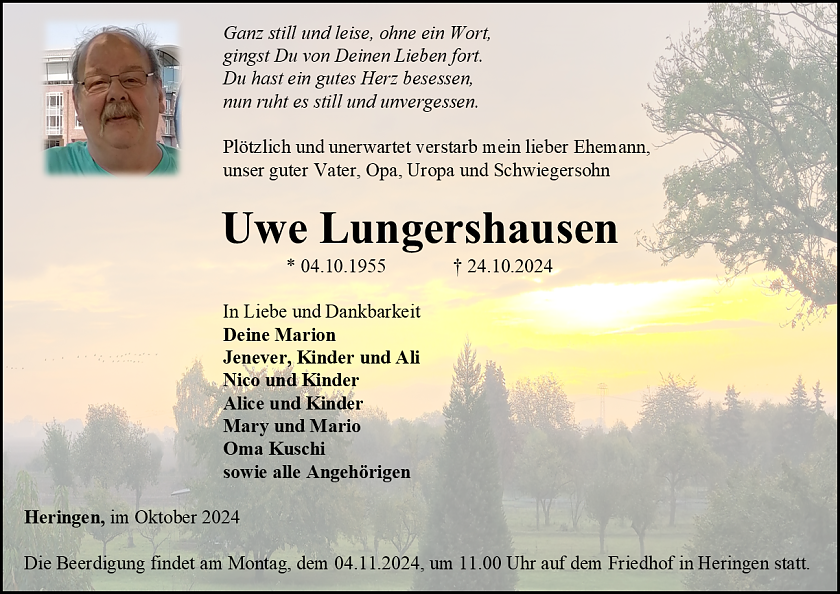 Traueranzeige (Foto: Bestattungshaus Eckhard Schade)