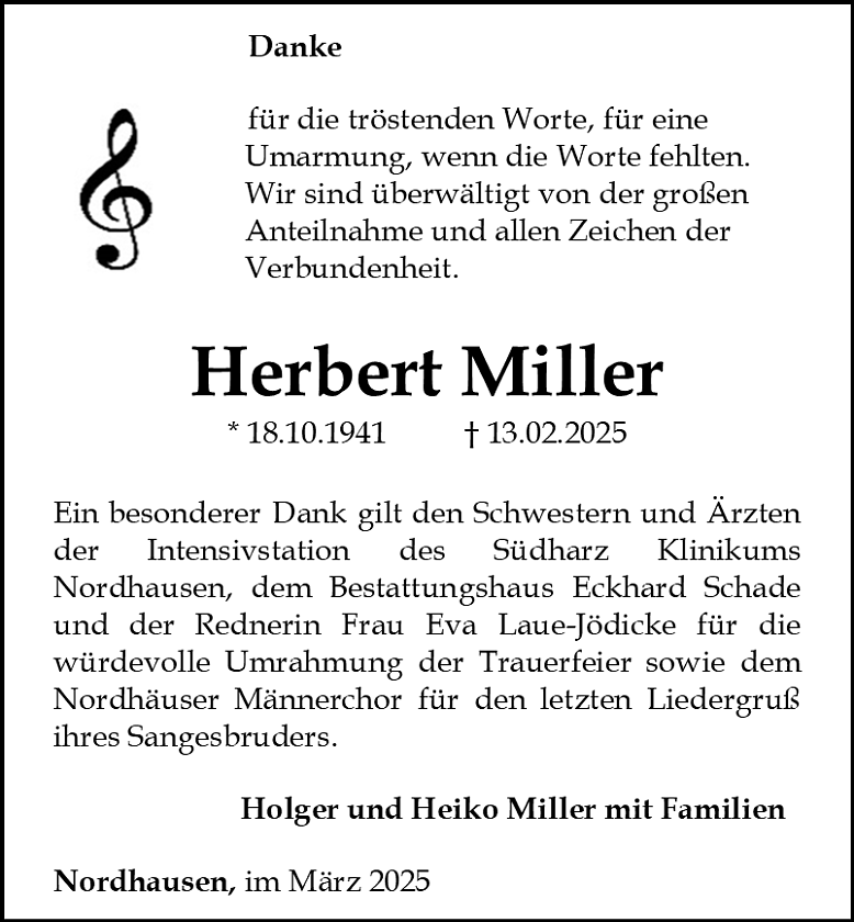 Danksagung (Foto: Bestattungshaus Schade)