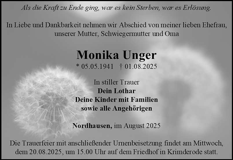 Traueranzeige (Foto: Schade)