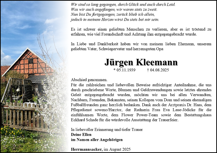 Danksagung (Foto: Schade)