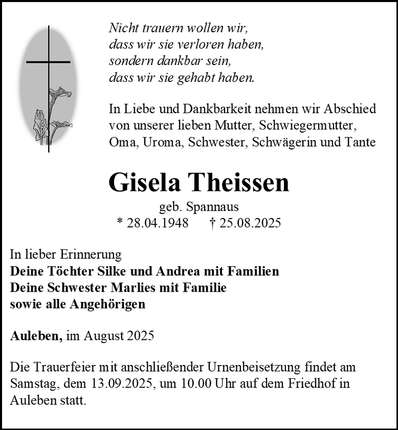 Traueranzeige (Foto: Bestattungshaus Eckhard Schade)