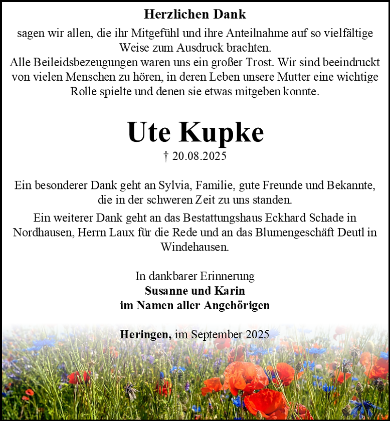 Danksagung (Foto: Schade)