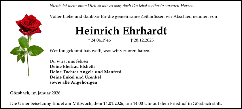 Traueranzeige (Foto: Schade)