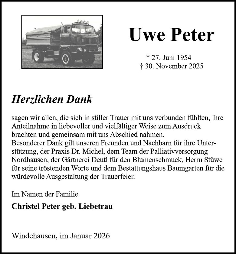 Danksagung (Foto: Bestattung Baumgarten)