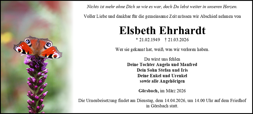 Traueranzeige (Foto: Schade)