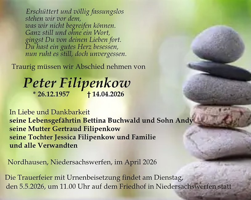 Traueranzeige (Foto: Bestattungen Kramer)