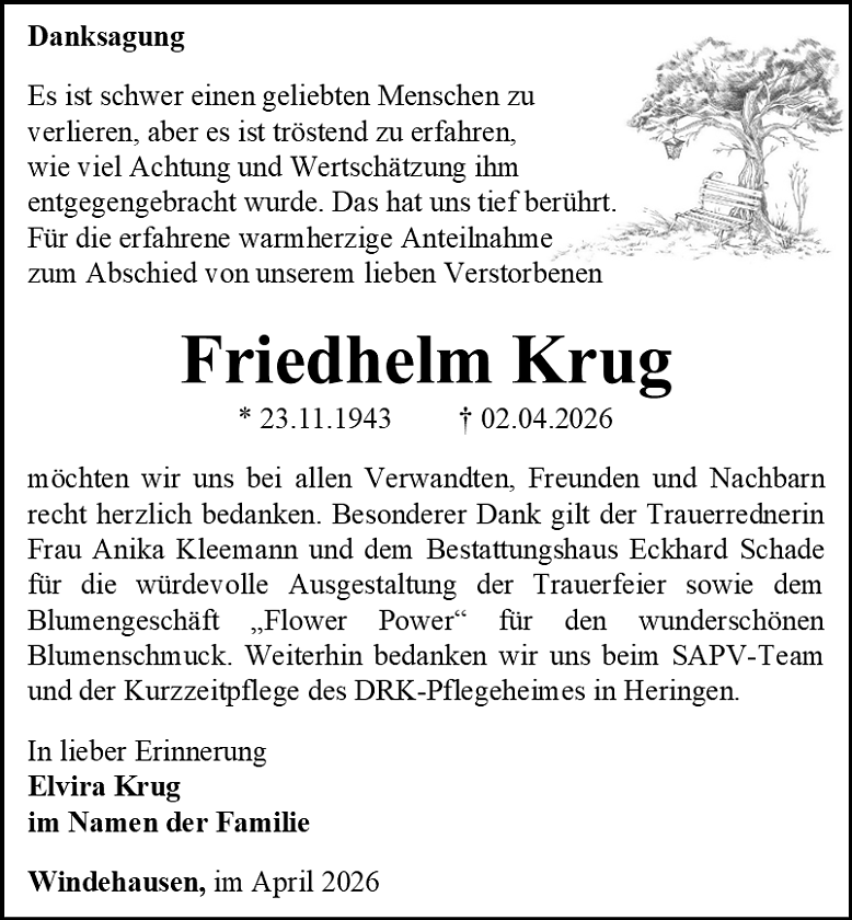 Danksagung (Foto: Schade)