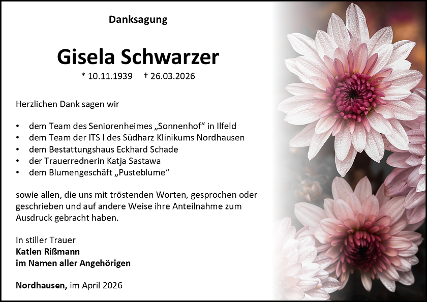 Danksagung (Foto: Schade)