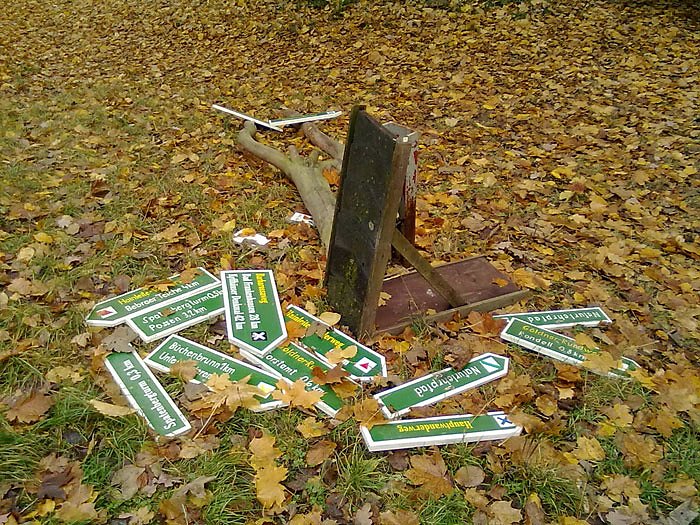 Vandalismus an Wegweisern