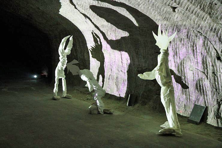 Lichtschau im Bergwerk