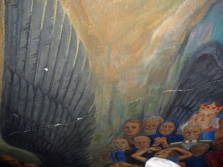 Deckengem&auml;lde mit Diskussion