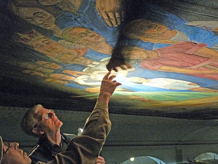 Deckengem&auml;lde mit Diskussion