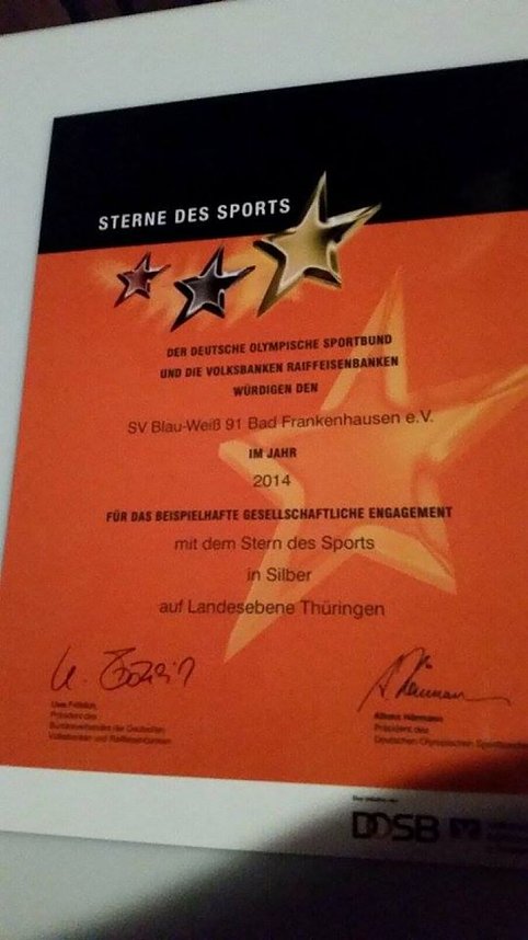 SV Blau-Wei&szlig; 91 Th&uuml;ringens Nummer Zwei!