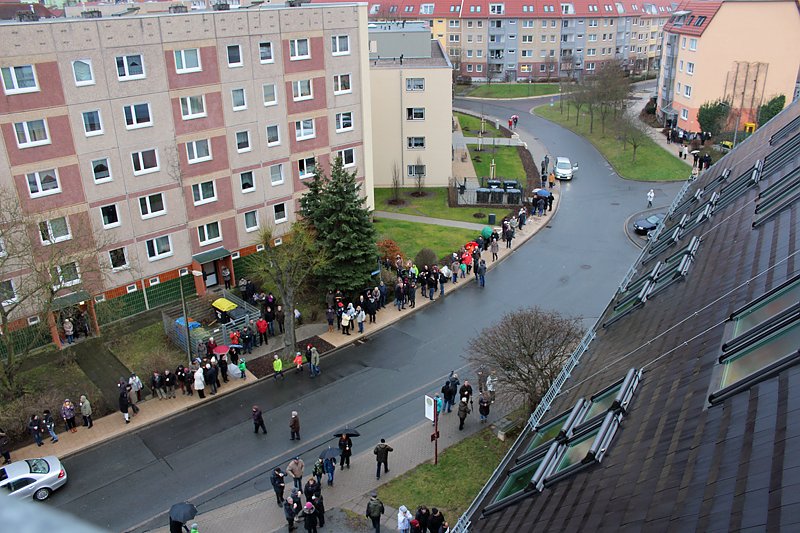 Last uns warm und trocken bleiben - St&uuml;rmisches Turmblasen