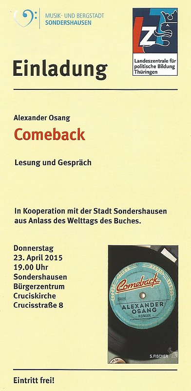 Buch ist Kultur � Lesefest in Sondershausen