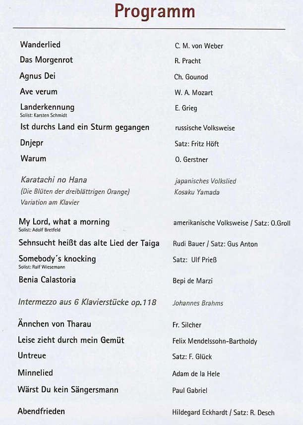 Stimmungsvolles Jubil&auml;umskonzert