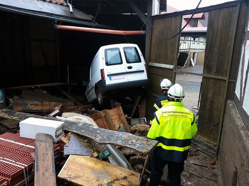 Unwetter w&uuml;tete in Rustenfelde