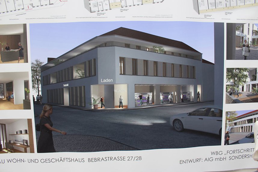 Grundsteinlegung f&uuml;r neues Wohn- und Gesch&auml;ftshaus