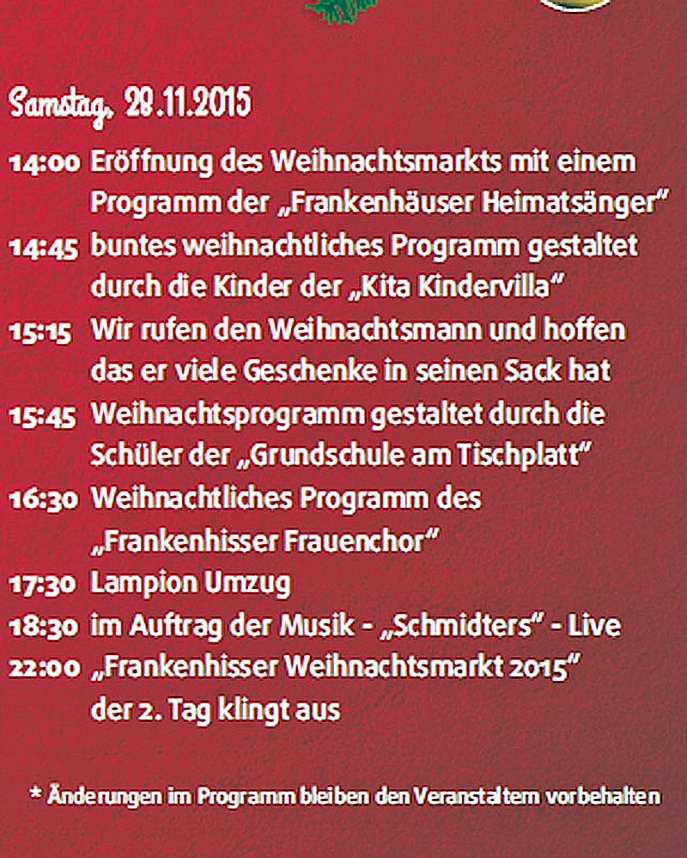 Weihnachtsmarkt in Bad Frankenhausen