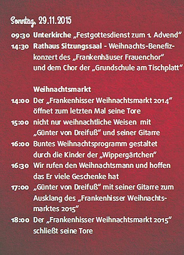 Weihnachtsmarkt in Bad Frankenhausen