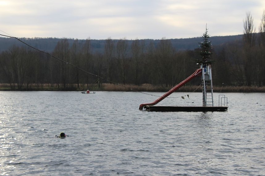 Weihnachtstauchen am Bebraer Teich