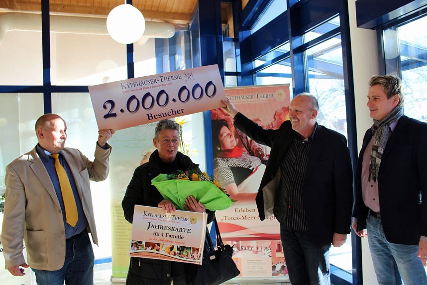 2 Millionste Besucher in der Kyffh&auml;user-Therme begr&uuml;&szlig;t!