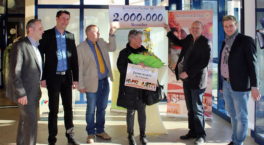 2 Millionste Besucher in der Kyffh&auml;user-Therme begr&uuml;&szlig;t!