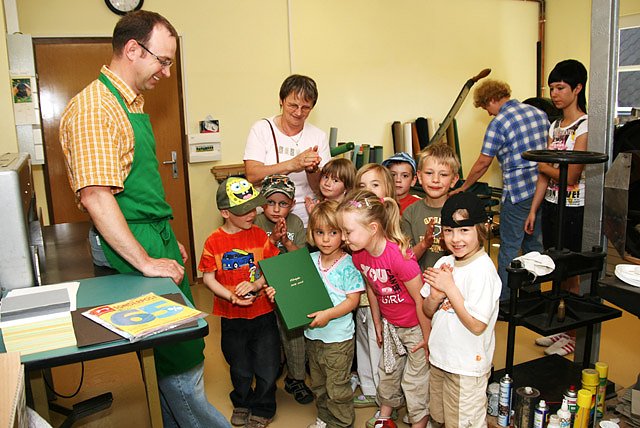 "Bebraspatzen" in der Buchdruckerei