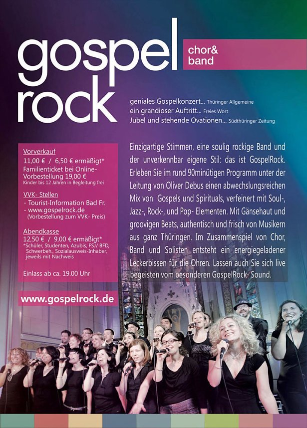 Gospelrock kommt wieder nach Bad Frankenhausen!
