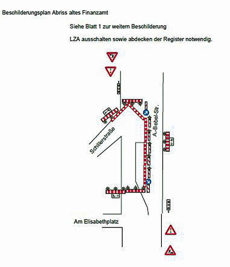 Stra&szlig;ensperrungen wegen Abriss