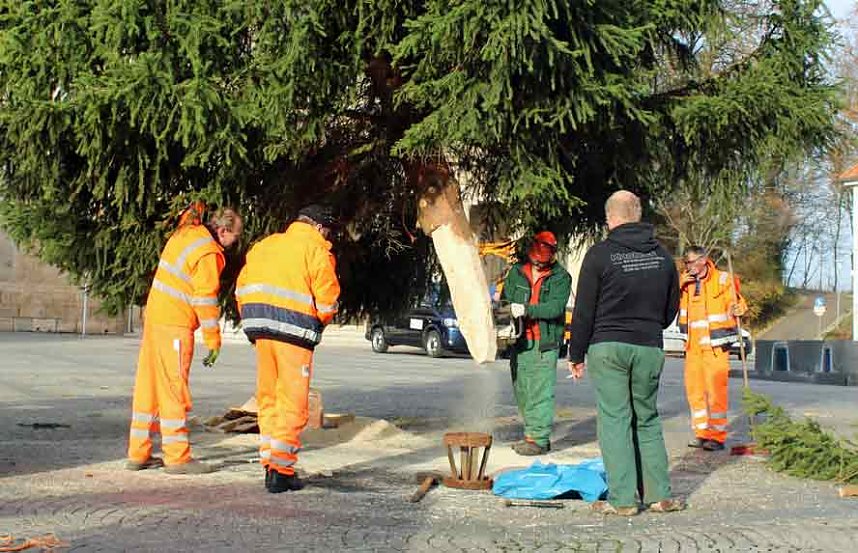 Weihnachtsbaum steht
