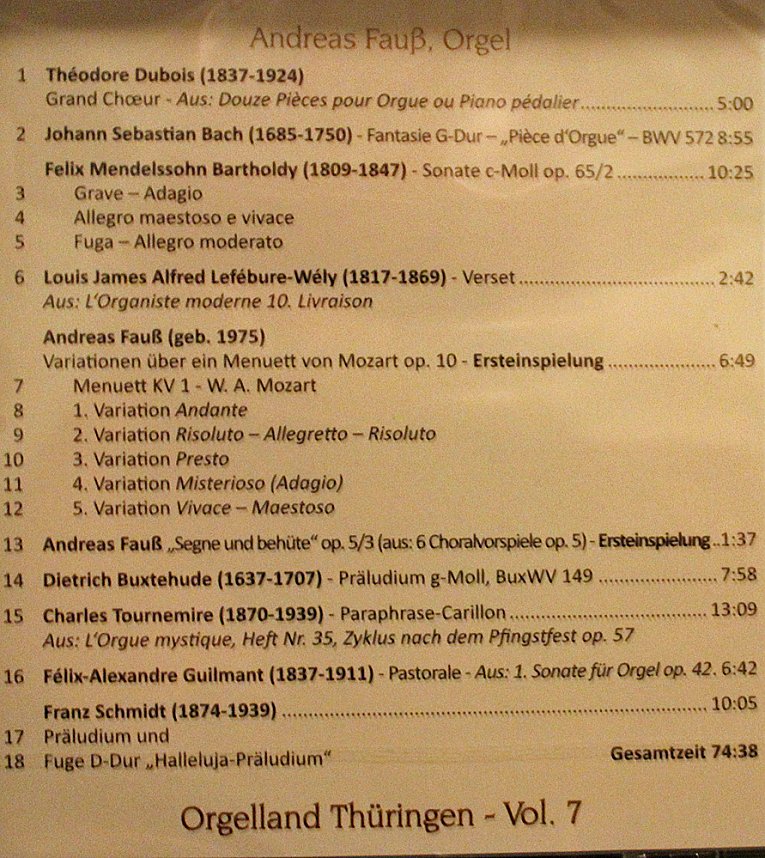 Neue CD mit Orgelmusik